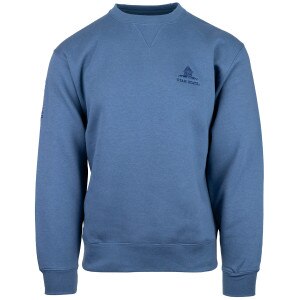 Utah State old main hill embroidered with logo on sleeve light blue unisex crew sweatshirt